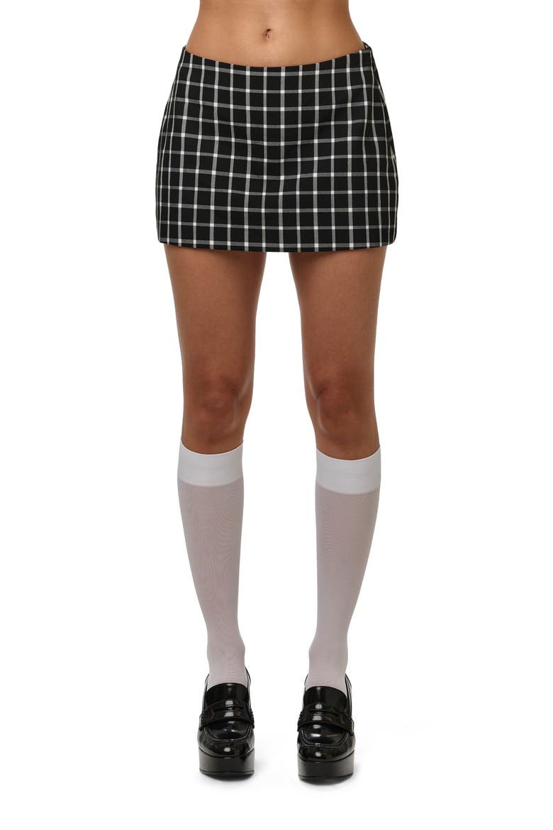 Check Suiting Miniskirt, Main, color, NOIR PLAID