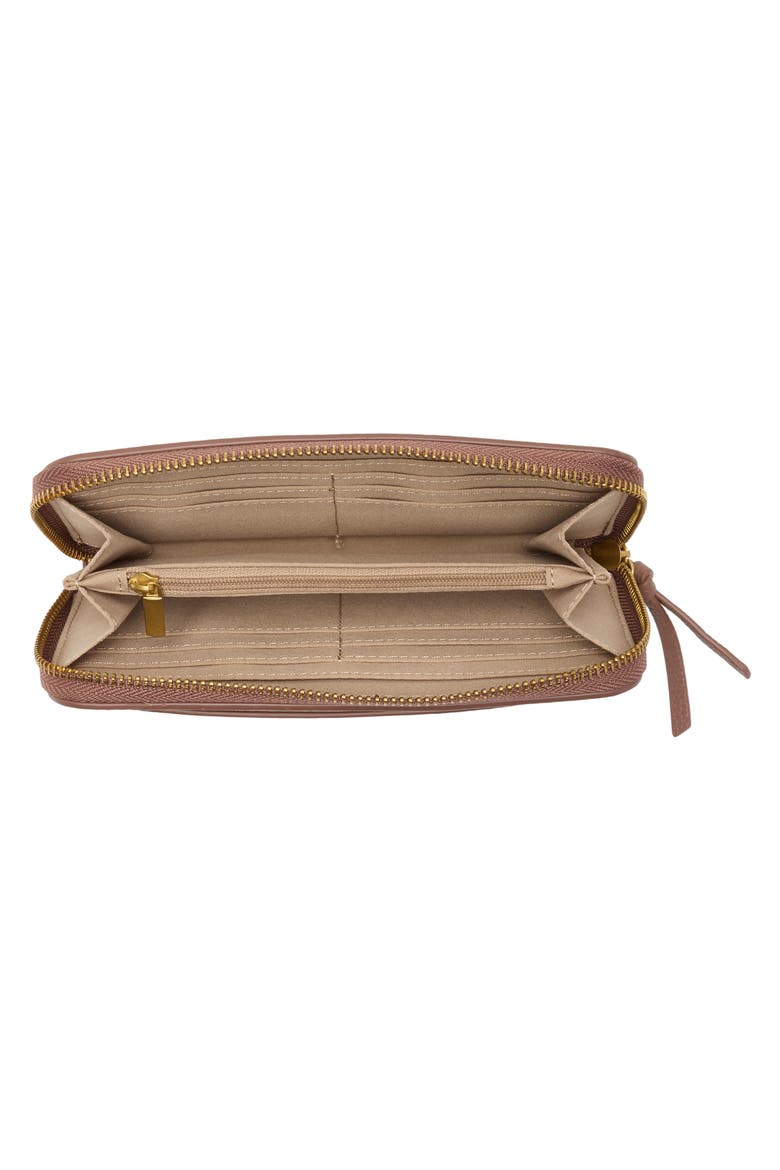 Barclay Faux Leather Zip Around Continental Wallet, Alternate, color, COFFEE