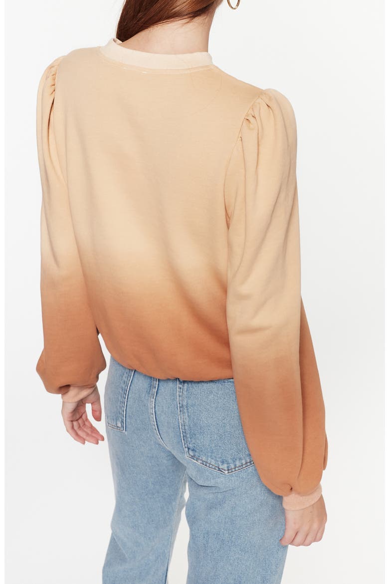 Roberta Puff Sleeve Sweatshirt, Alternate, color, TAWNY DIP DYE