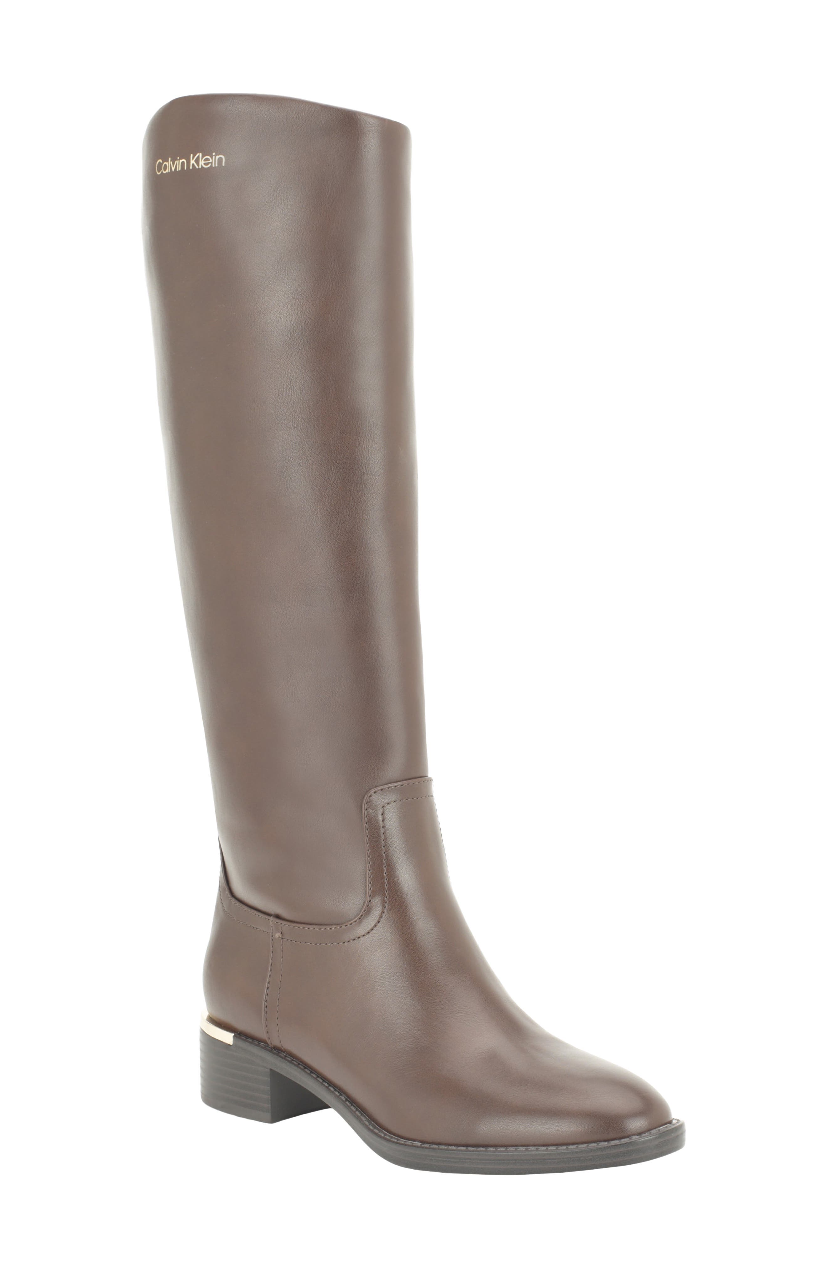 Dazen Knee High Boot, Main, color, DARK BROWN