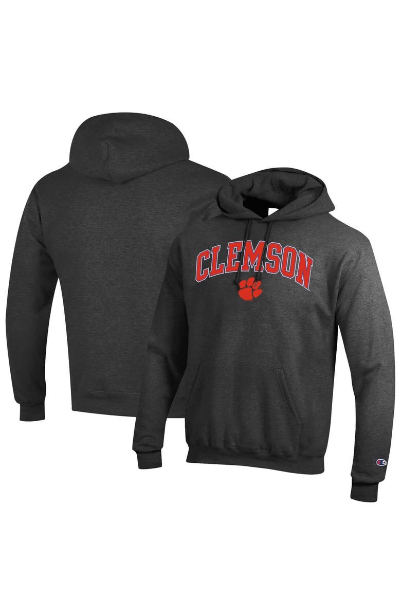 Champion Men's Champion  Charcoal Clemson Tigers Arch Over Logo Pullover Hoodie, Main, color, Charcoal