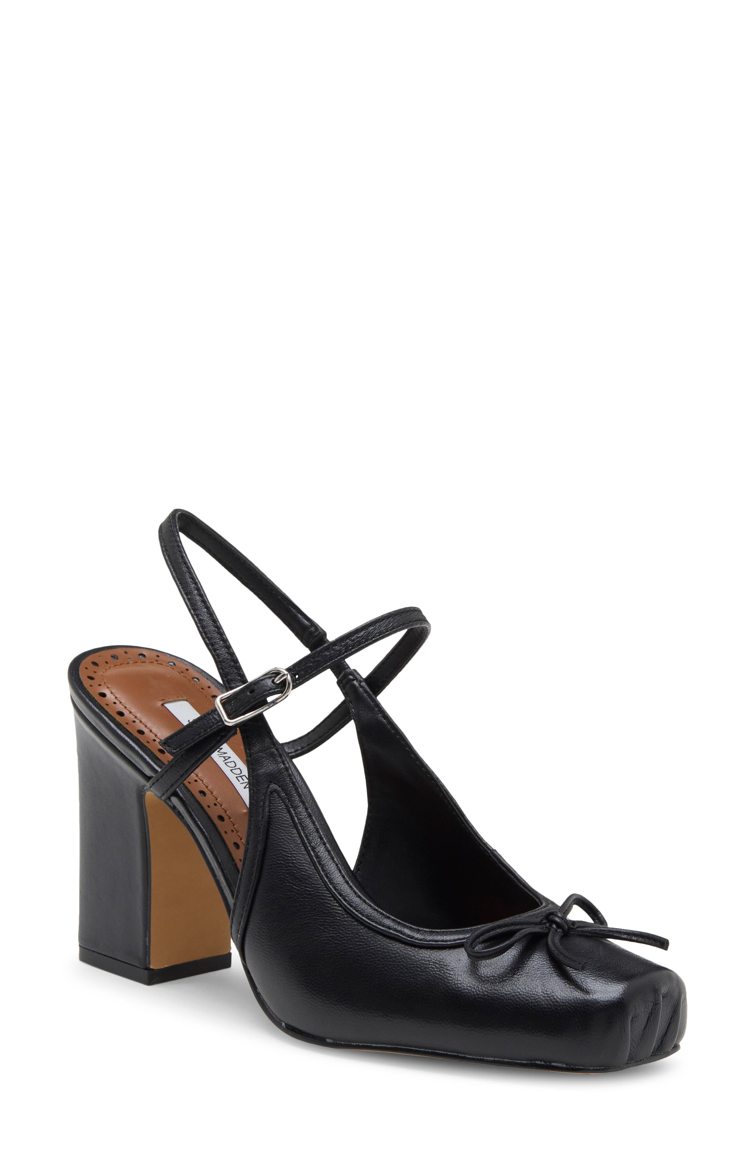 Elaine Slingback Pump, Main, color, BLACK LEATHER