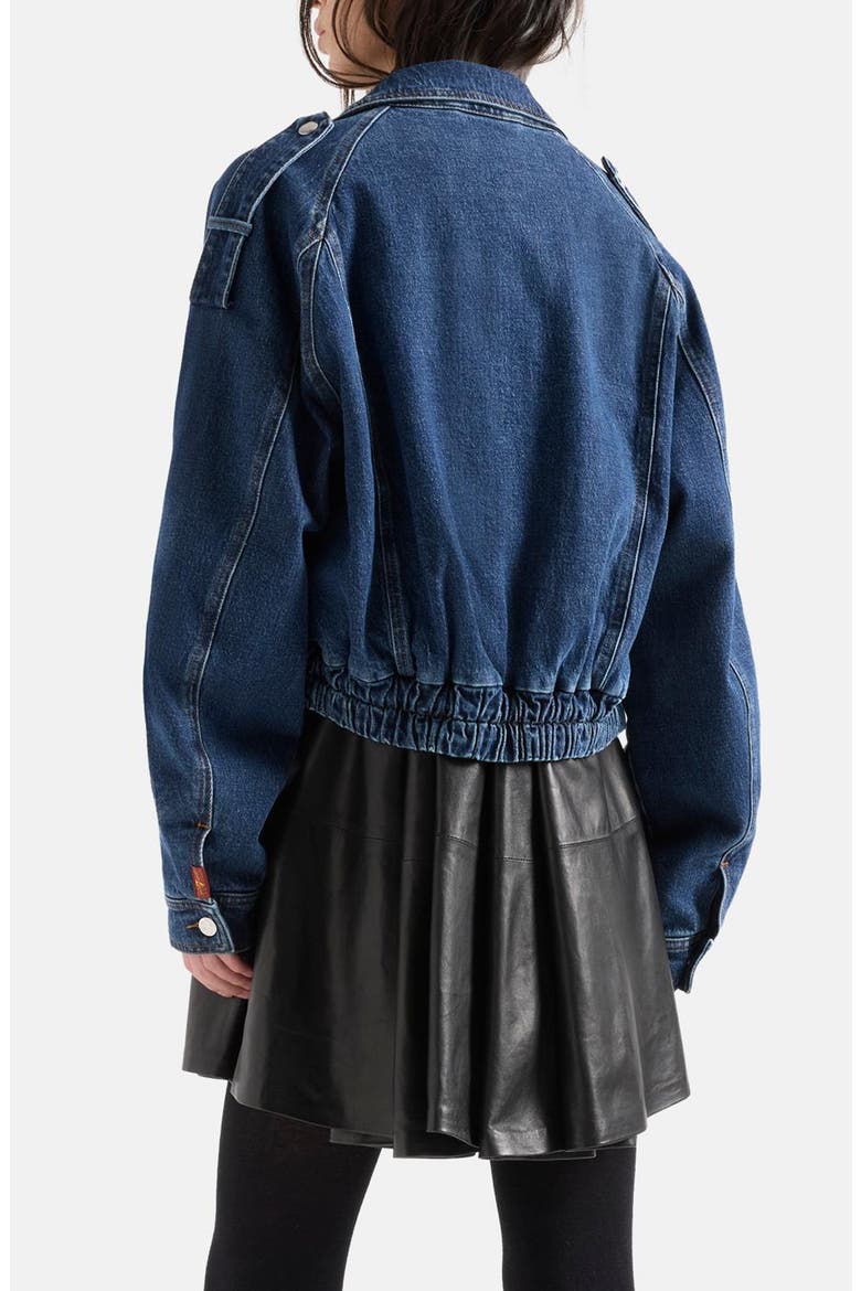 Aviator Cropped Denim Jacket, Alternate, color, RADAR