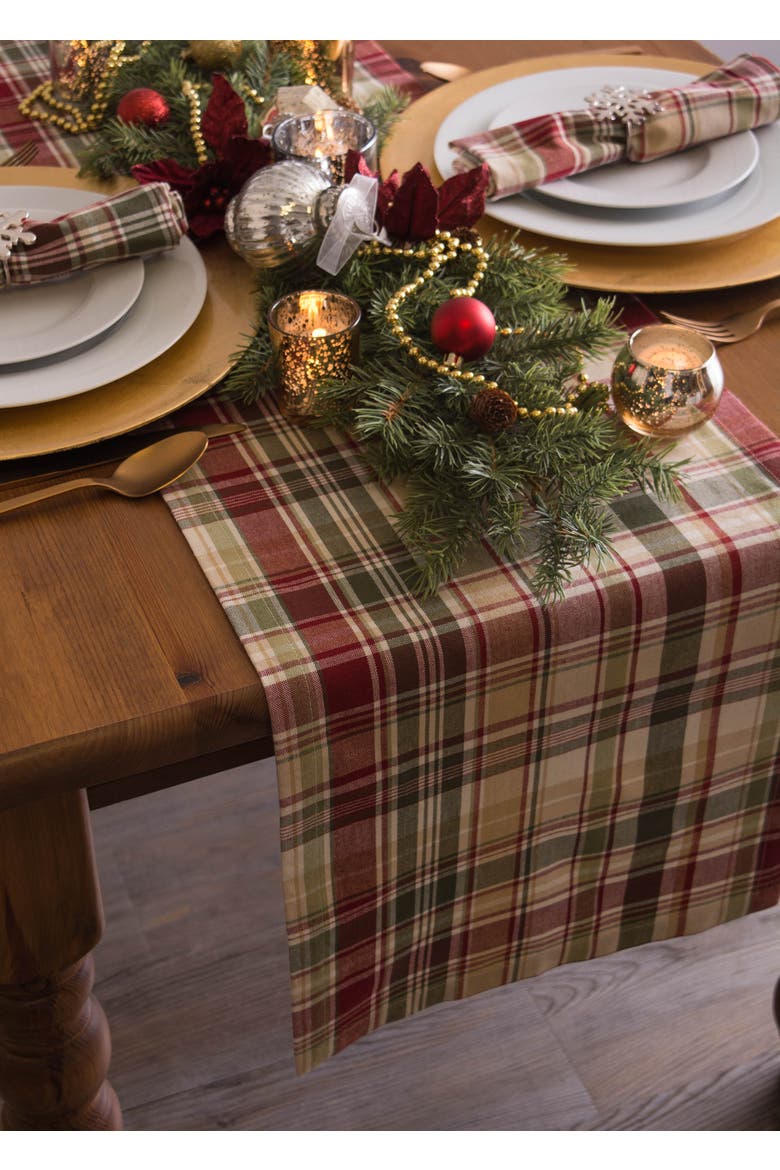 Give Thanks Plaid Table Runner, Alternate, color, Give Thanks