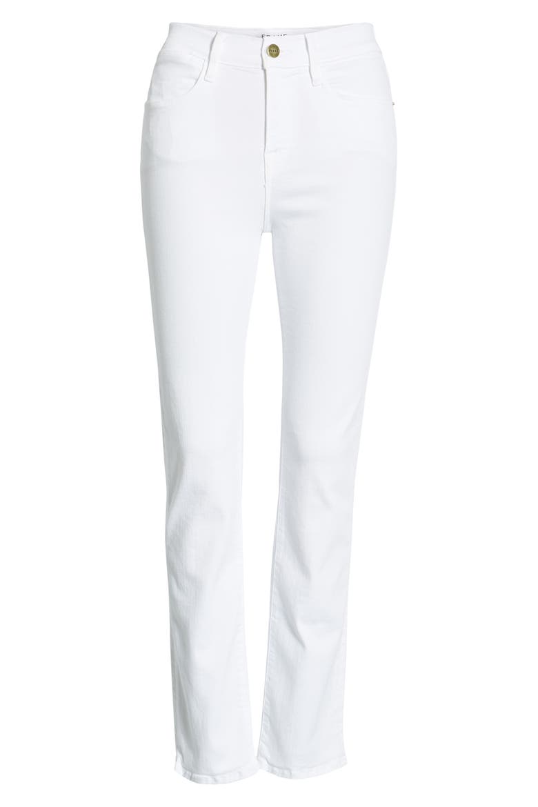 Le High Straight High Rise Jeans, Alternate, color, BLANC