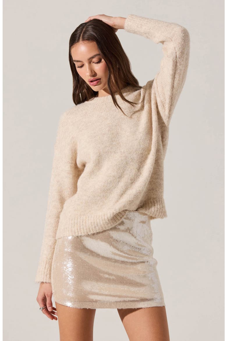 Darby Sequin Miniskirt, Alternate, color, CREAM