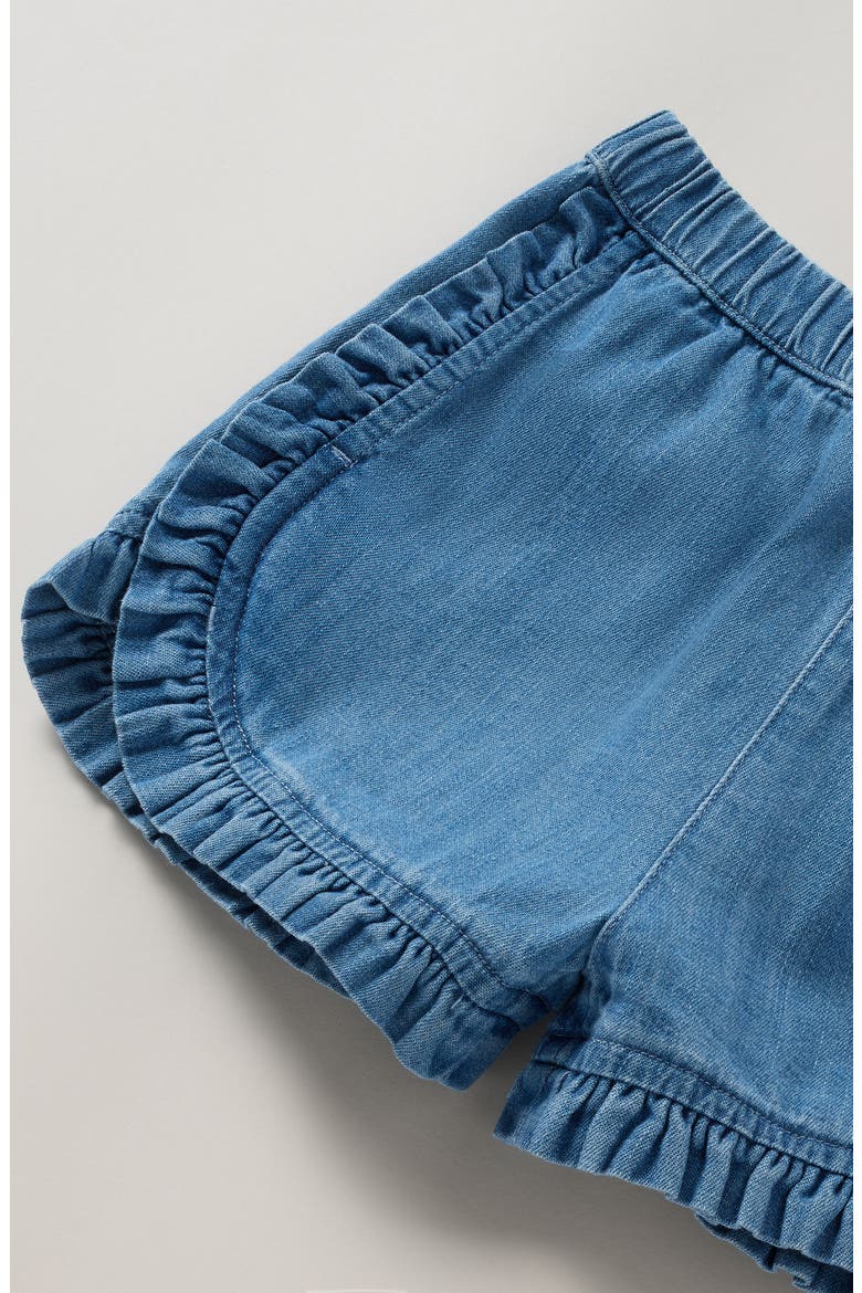 Kids' Ruffle Shorts, Alternate, color, MID GEM WASH