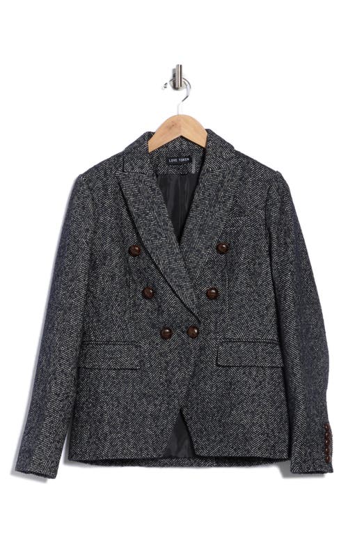 Love Token Charles Double Breasted Blazer In Purple