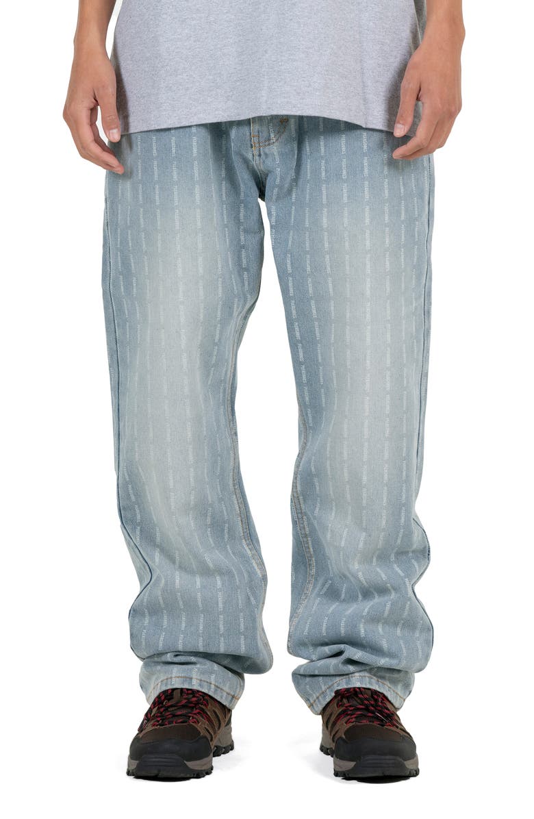 PLEASURES Impact Pinstripe Jeans, Main, color, 