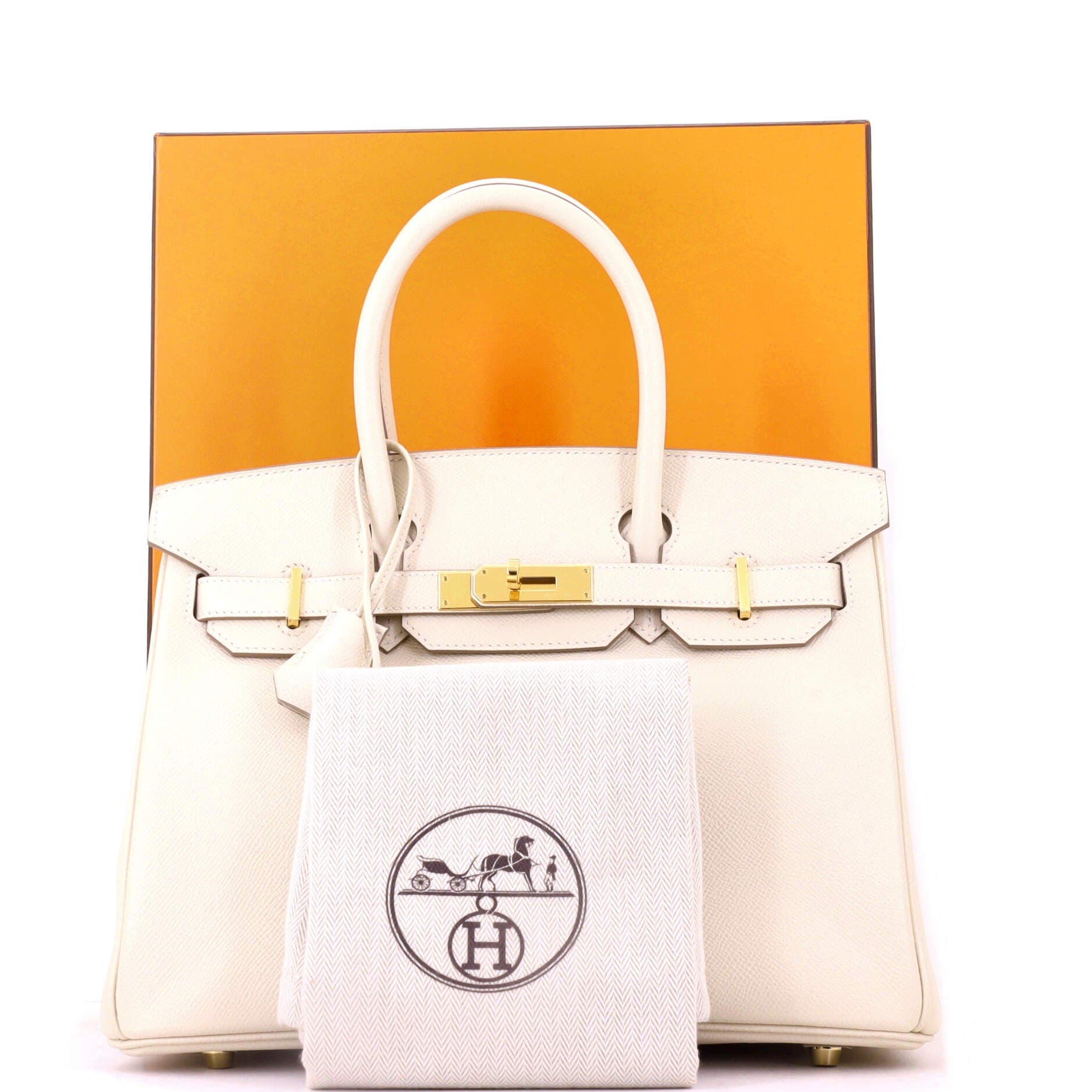 Birkin Handbag Light Epsom with Gold Hardware 30, Alternate, color, White