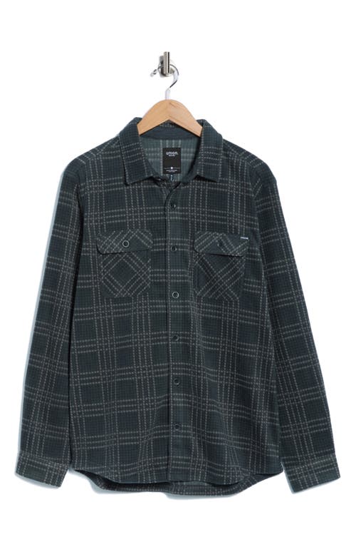 Union Cascade Buffalo Plaid Microfleece Button-up Shirt In Green