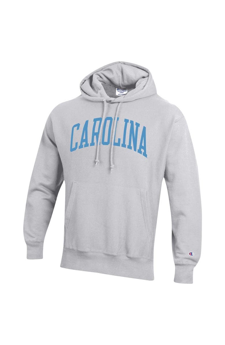 Champion Men's Champion Heathered Gray North Carolina Tar Heels Team Arch Reverse Weave Pullover Hoodie, Alternate, color, 