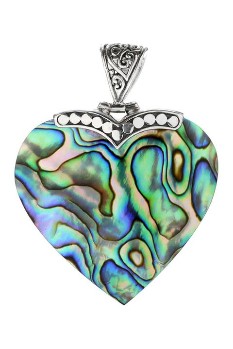 Sterling Silver Abalone Heart Pendant