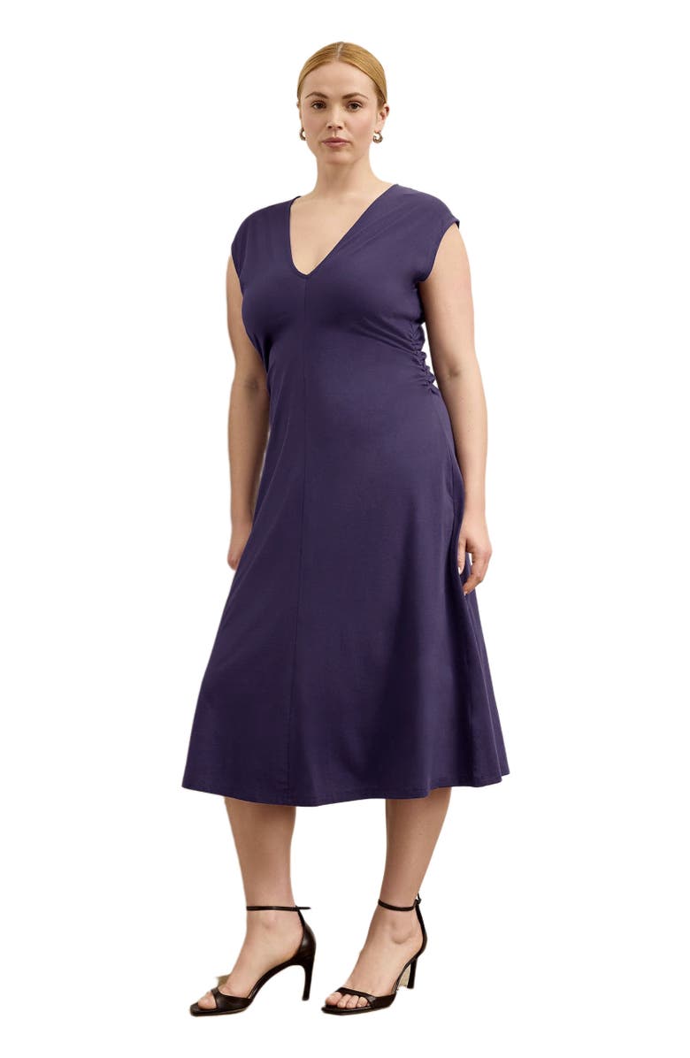 M.M.LaFleur Marina Ruched Dress, Alternate, color, Deep Iris