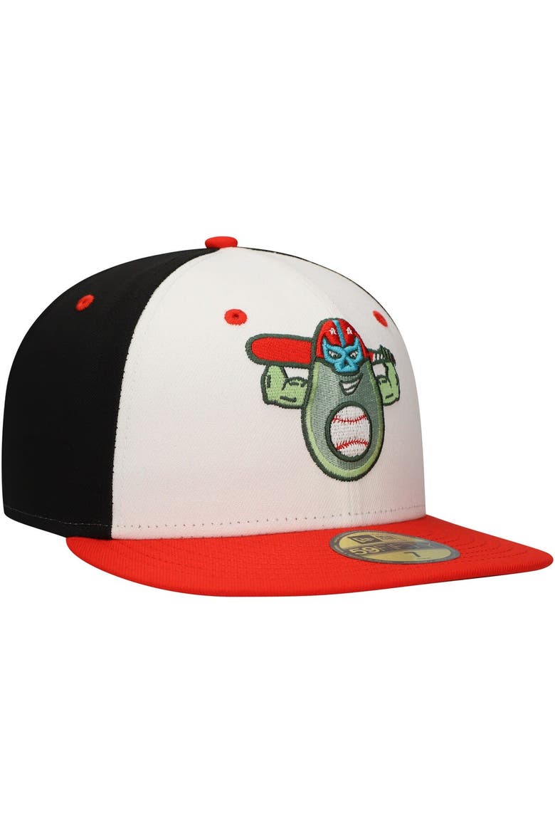 Men's New Era White Avocados Luchadores de Down East Copa de la Diversión 59FIFTY Fitted Hat, Alternate, color, White