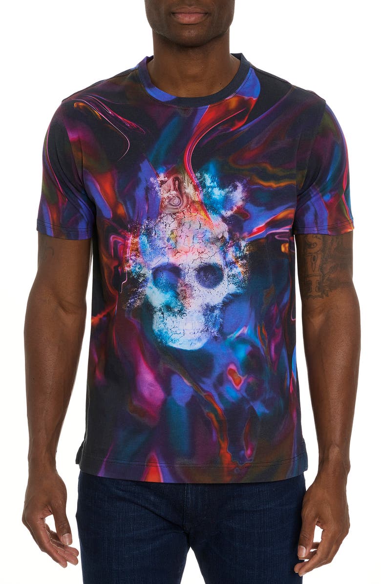 Robert Graham Aurora Skull T-Shirt, Main, color, 