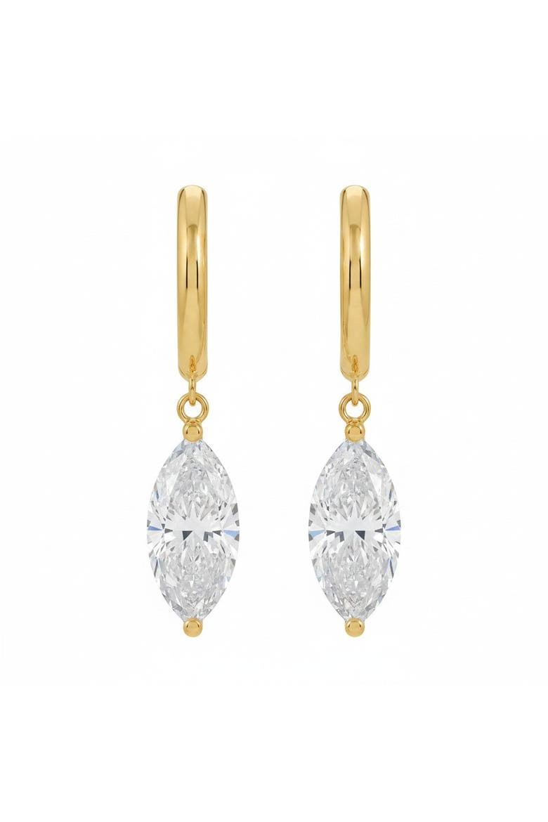Lab Grown Diamond Marquise Shaker Huggie Earring 14K, Main, color, 14K Gold