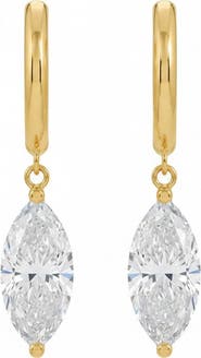 BY ADINA EDEN Lab Grown Diamond Marquise Shaker Huggie Earring 14K
