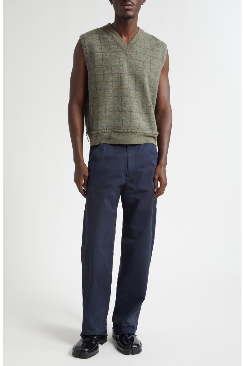 Maison Margiela Check Virgin Wool Sweater Vest (Men) | Nordstrom