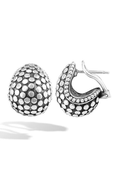 Sterling Silver Dot Buddha Belly Earrings