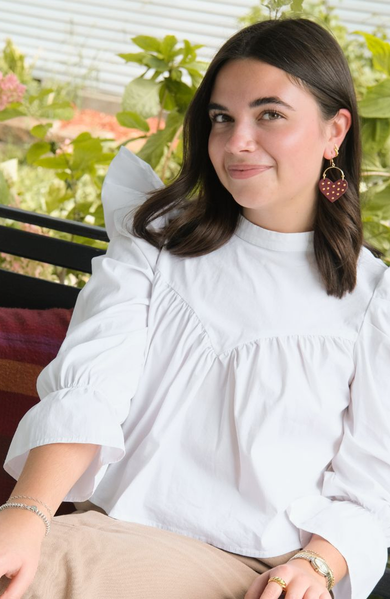 Nickel & Suede Studded Harlow Earrings, Alternate, color, Burgundy / Silver