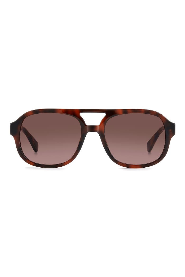 edie 54mm gradient square sunglasses, Main, color, HAVANA/ BURGUNDY SH
