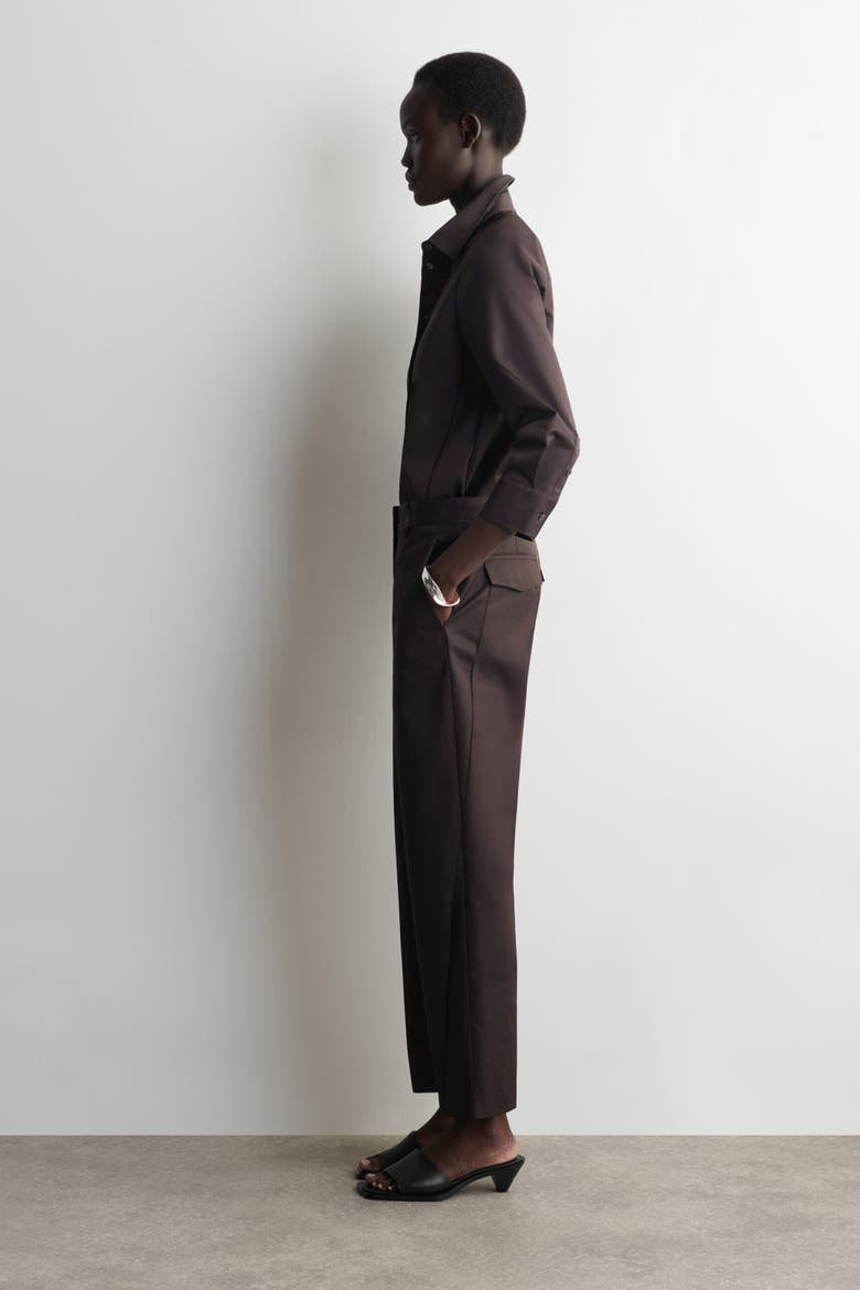 Embroidered Cotton Pants, Alternate, color, DARK BROWN