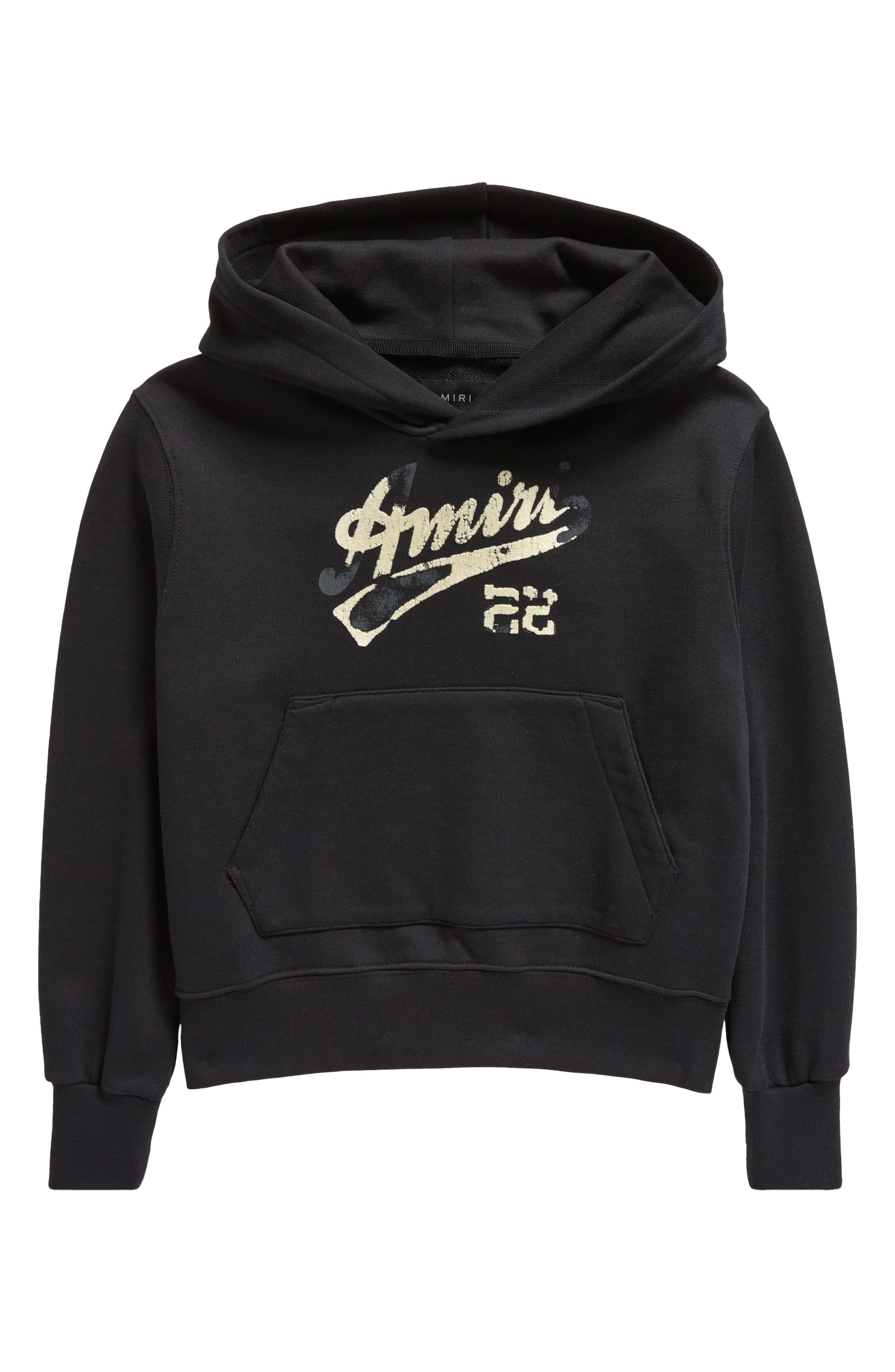 AMIRI Kids' 22 Distressed Logo Cotton Hoodie | Nordstrom