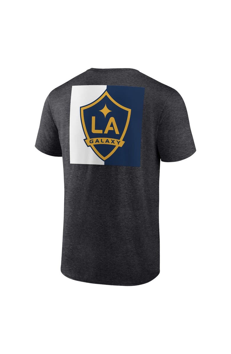 FANATICS Men's Fanatics Branded Heather Charcoal LA Galaxy Iconic Blocked-Out T-Shirt, Alternate, color, Heather Charcoal