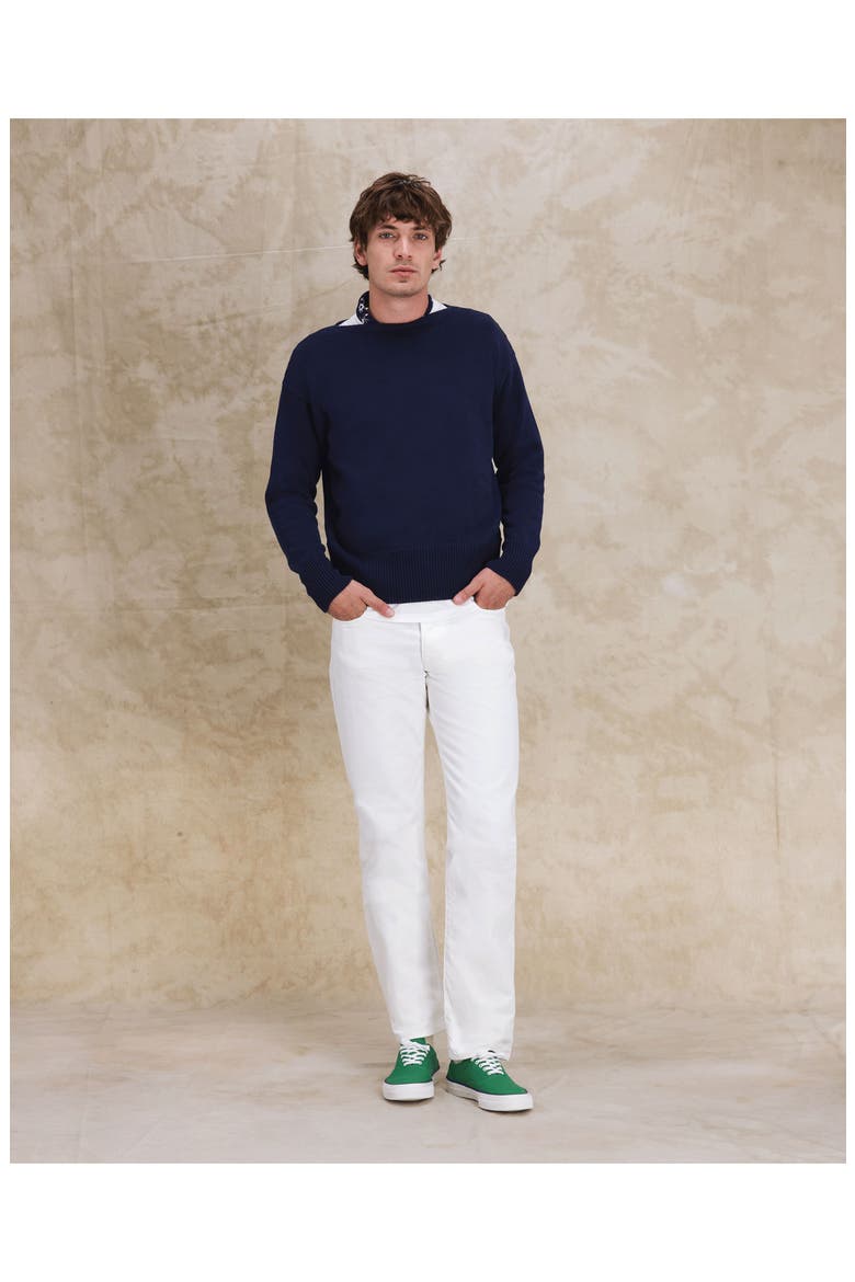 Noah Cotton Crewneck Sweater, Alternate, color, BLUE