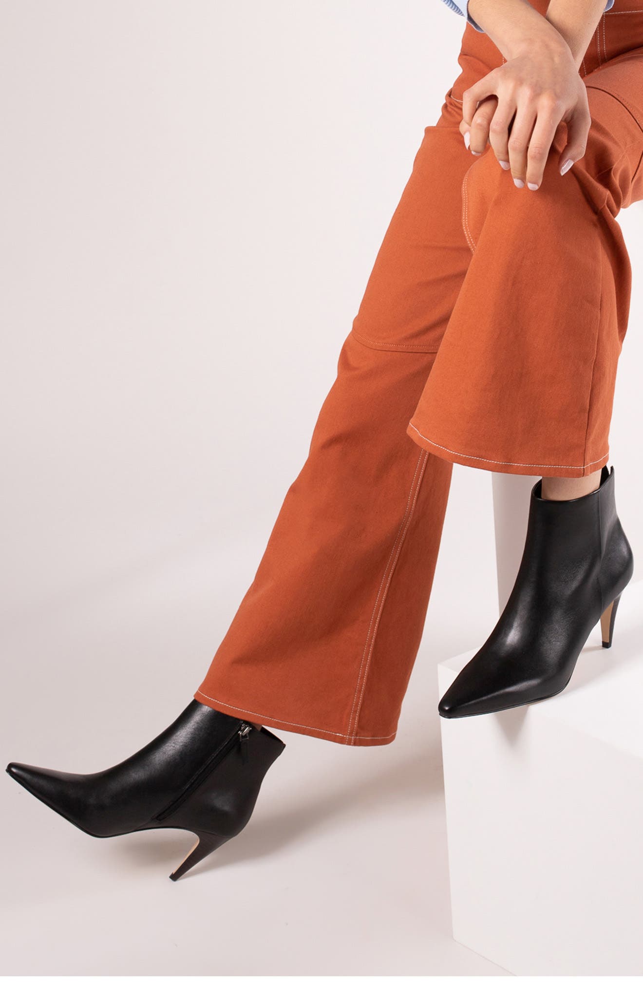 Teagan Bootie, Alternate, color, BLACK/ BLACK LEATHER