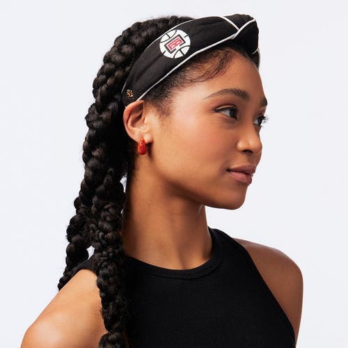 Lele Sadoughi Nba La Clippers Embroidered Headband In Black