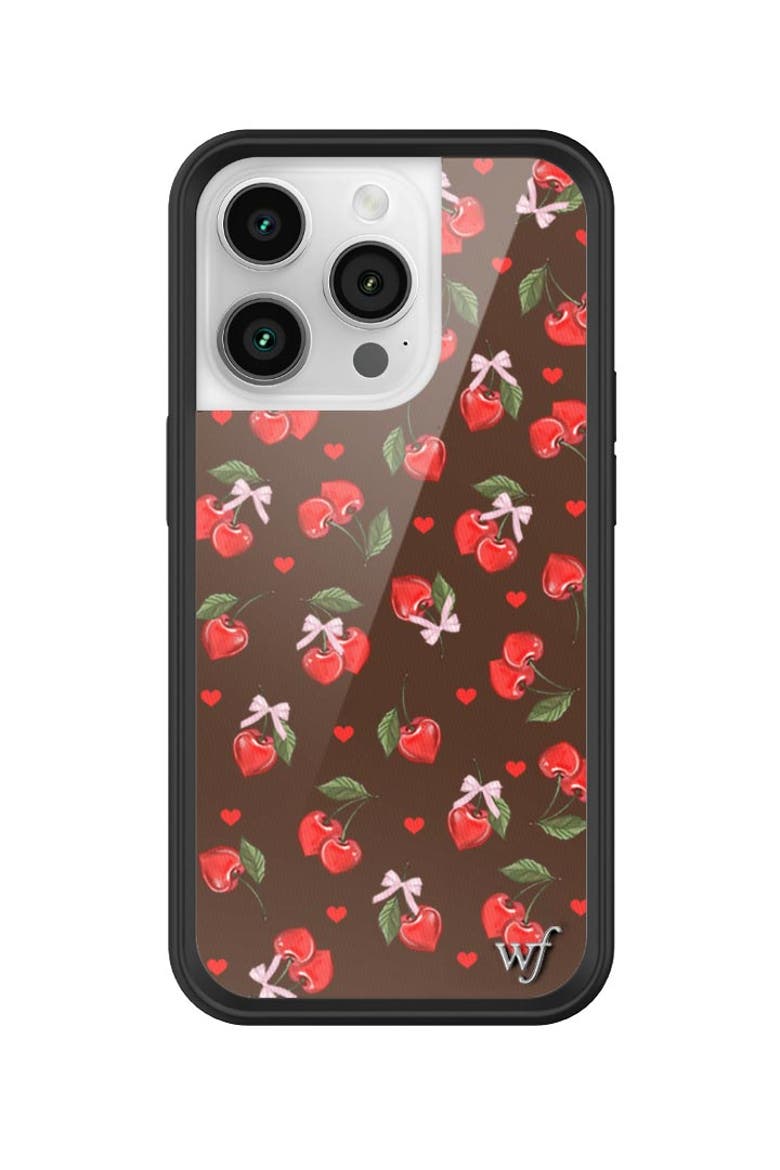 Chocolate Cherries iPhone Case, Alternate, color, Brown