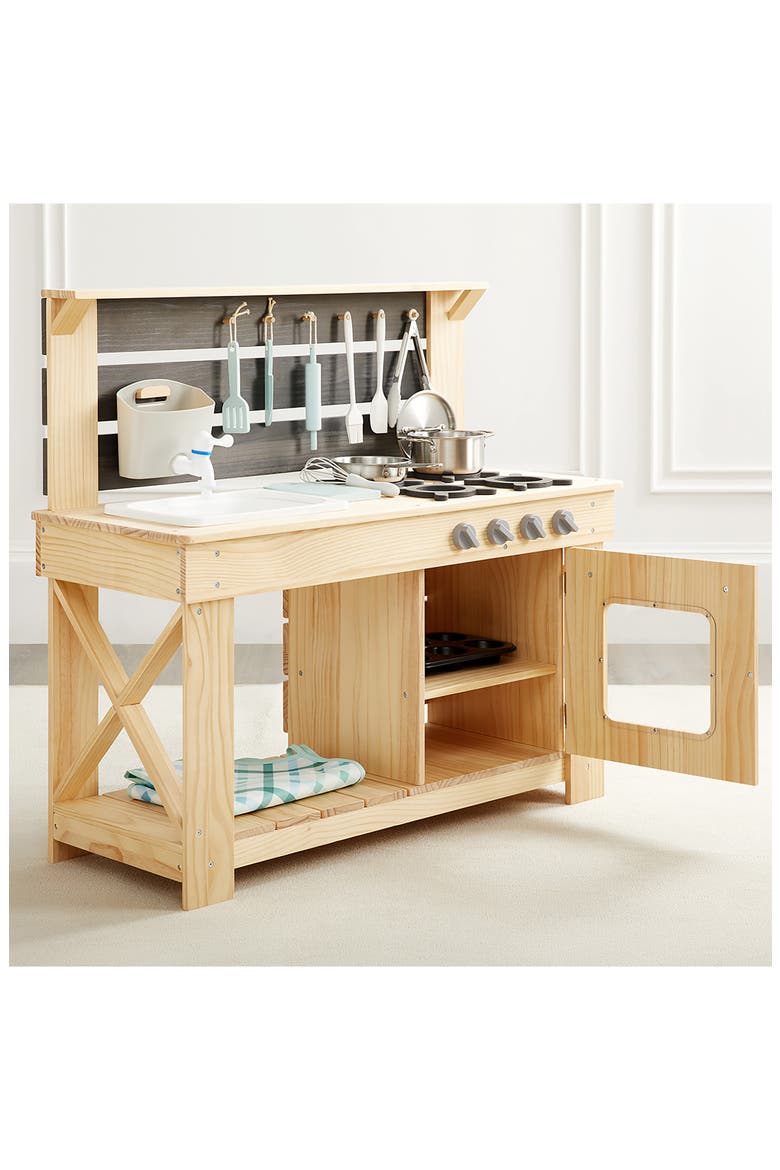 Kids' Backyard Chef Mud Kitchen, Alternate, color, NATURAL WOOD