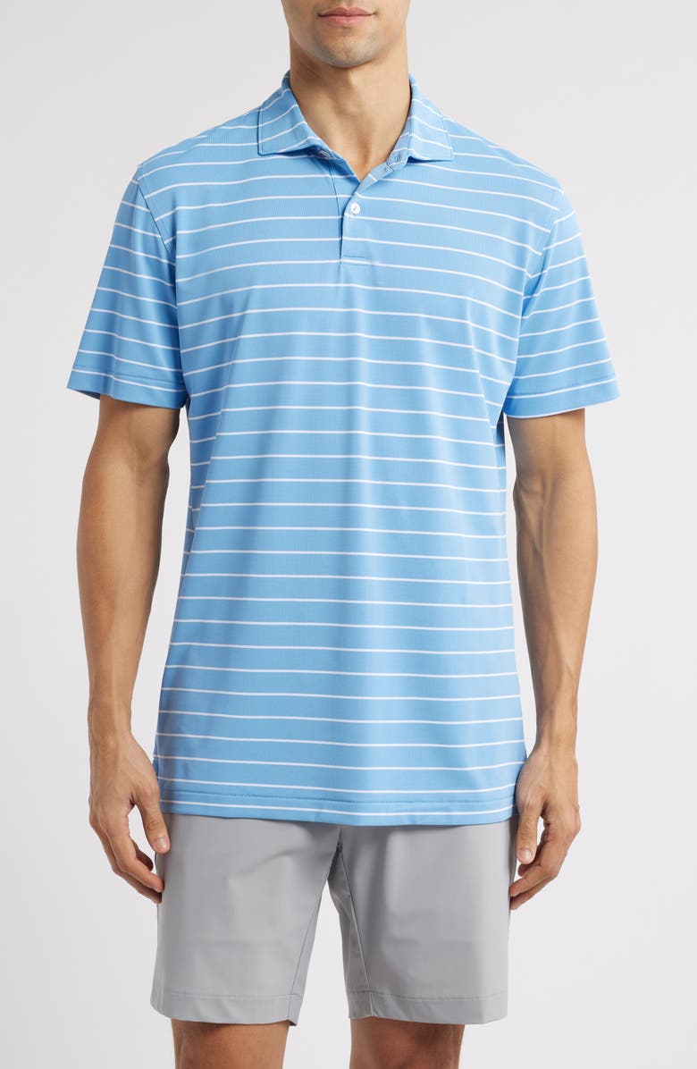 Peter Millar Crown Crafted Coda Performance Mesh Polo, Main, color, Fountain Blue