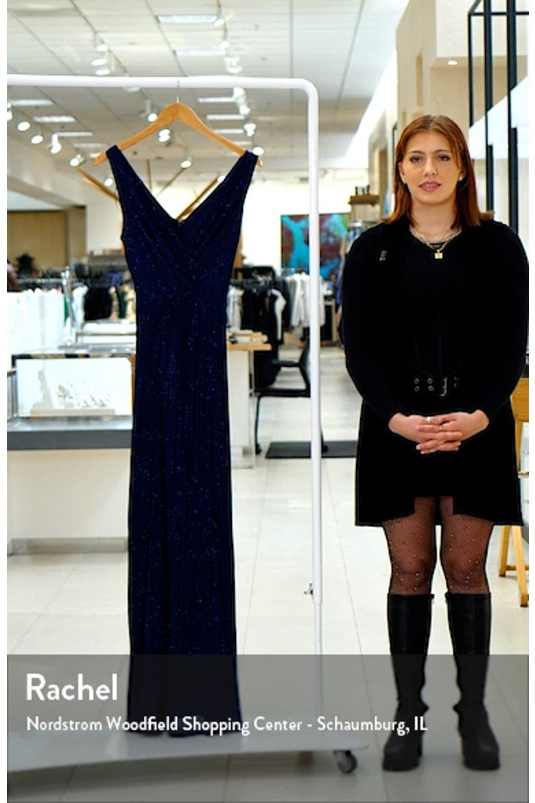 Tie Waist Metallic Sleeveless Gown video