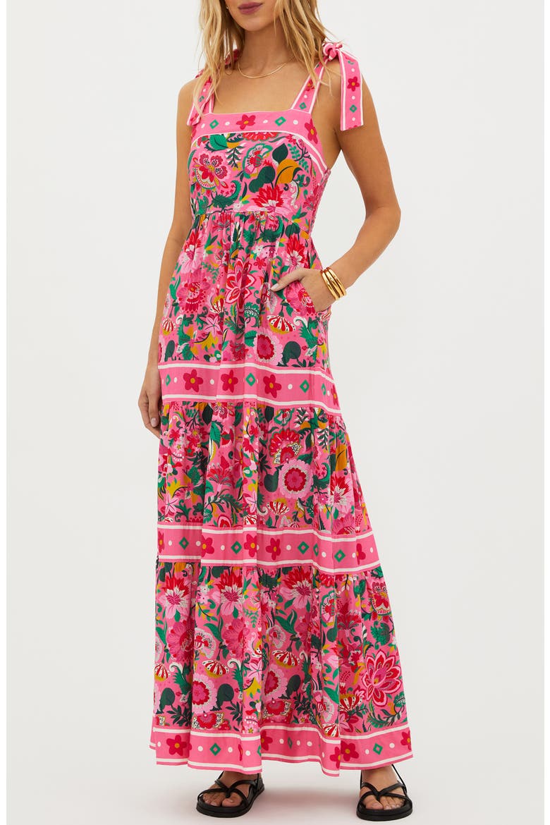 Floral Print Cover-Up Maxi Sundress, Alternate, color, PASSION FLOR
