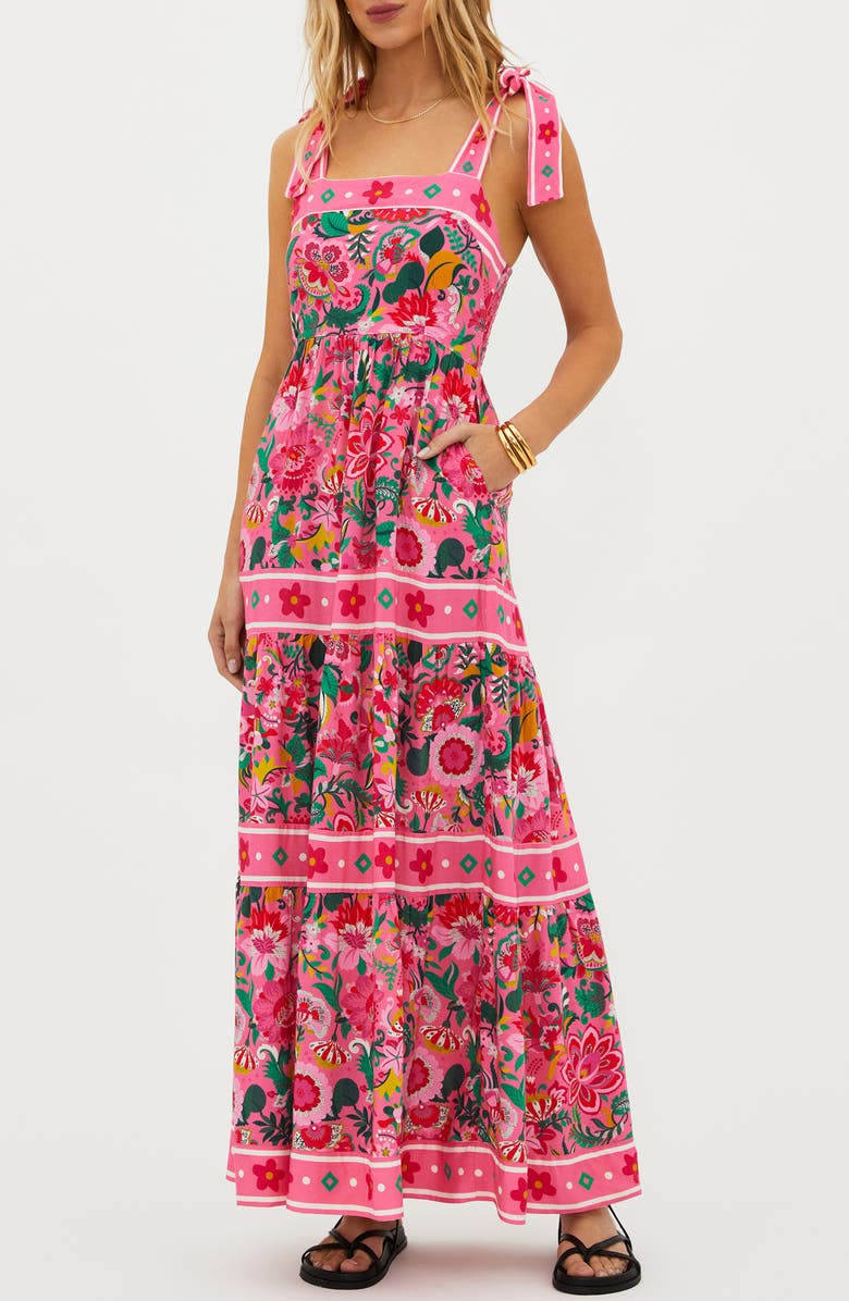 Beach Riot Floral Print Cover-Up Maxi Sundress, Alternate, color, Passion Flor
