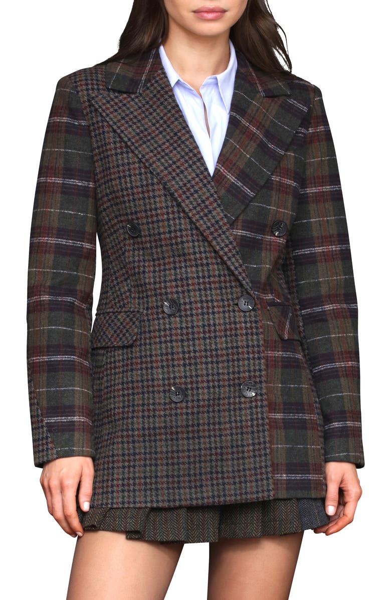 Patternblock Double Breasted Blazer