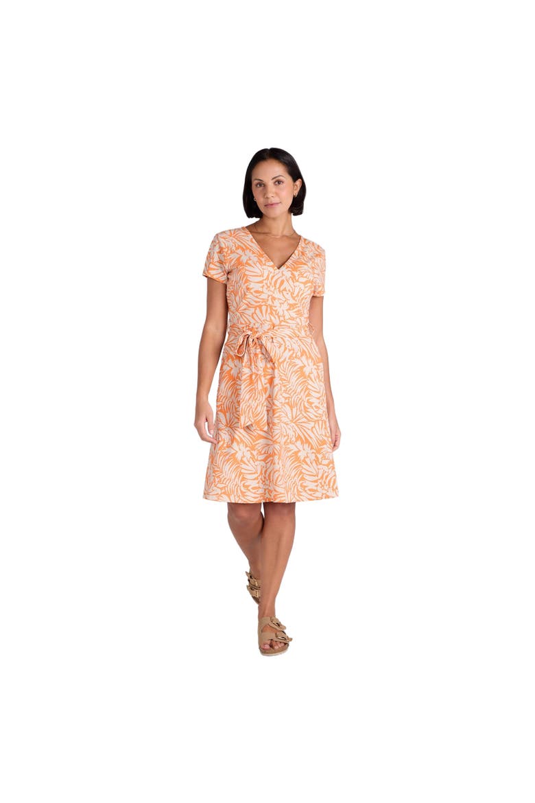 Santorini Patterned Jersey Uv Protection Dress, Alternate, color, Orange