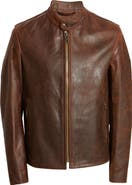 Schott NYC Café Racer Lightweight Oiled Cowhide Leather Jacket