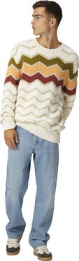 Missoni Crew-neck Pullover With Macro Zigzag And Mélange Details