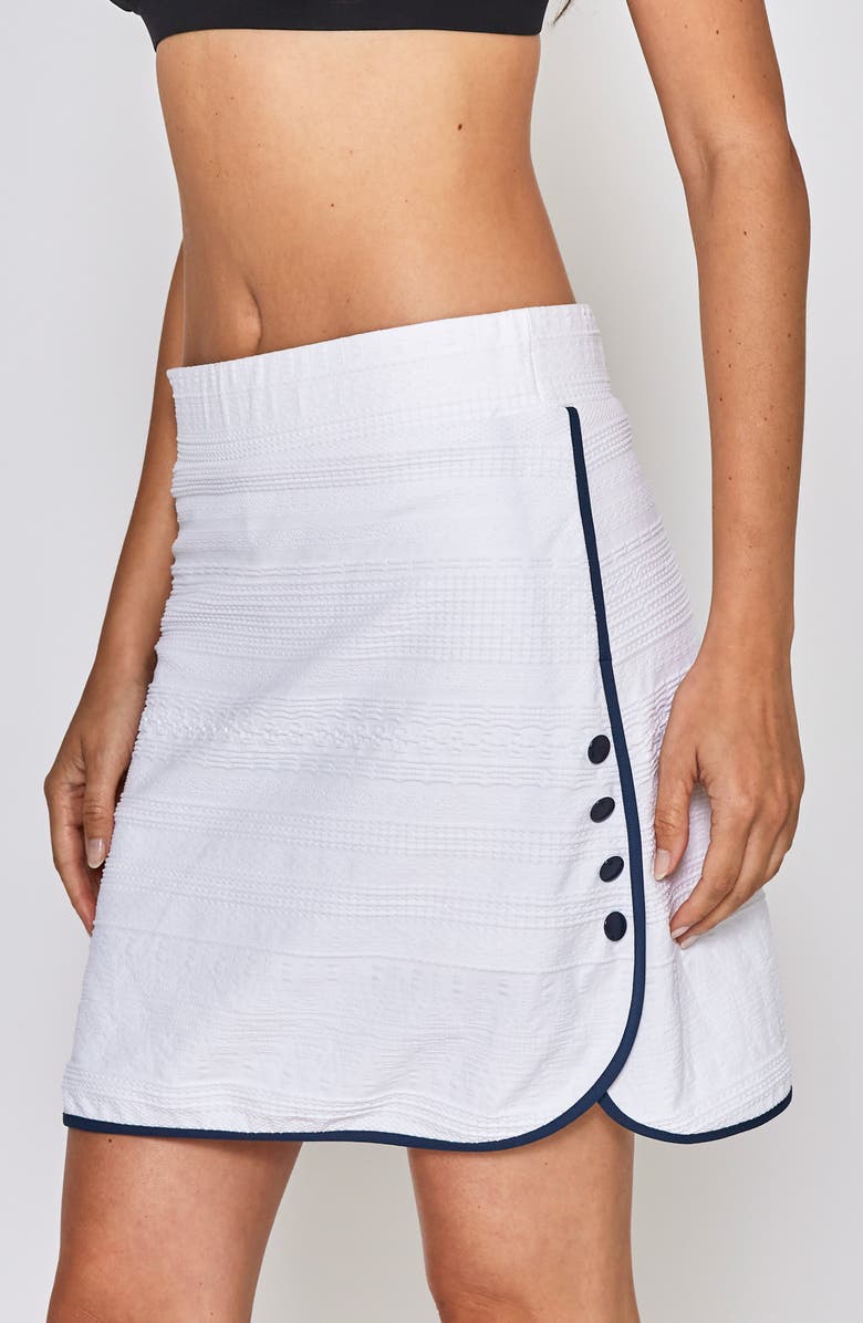 L'ETOILE SPORT SIDE SNAP SKORT, Alternate, color, White