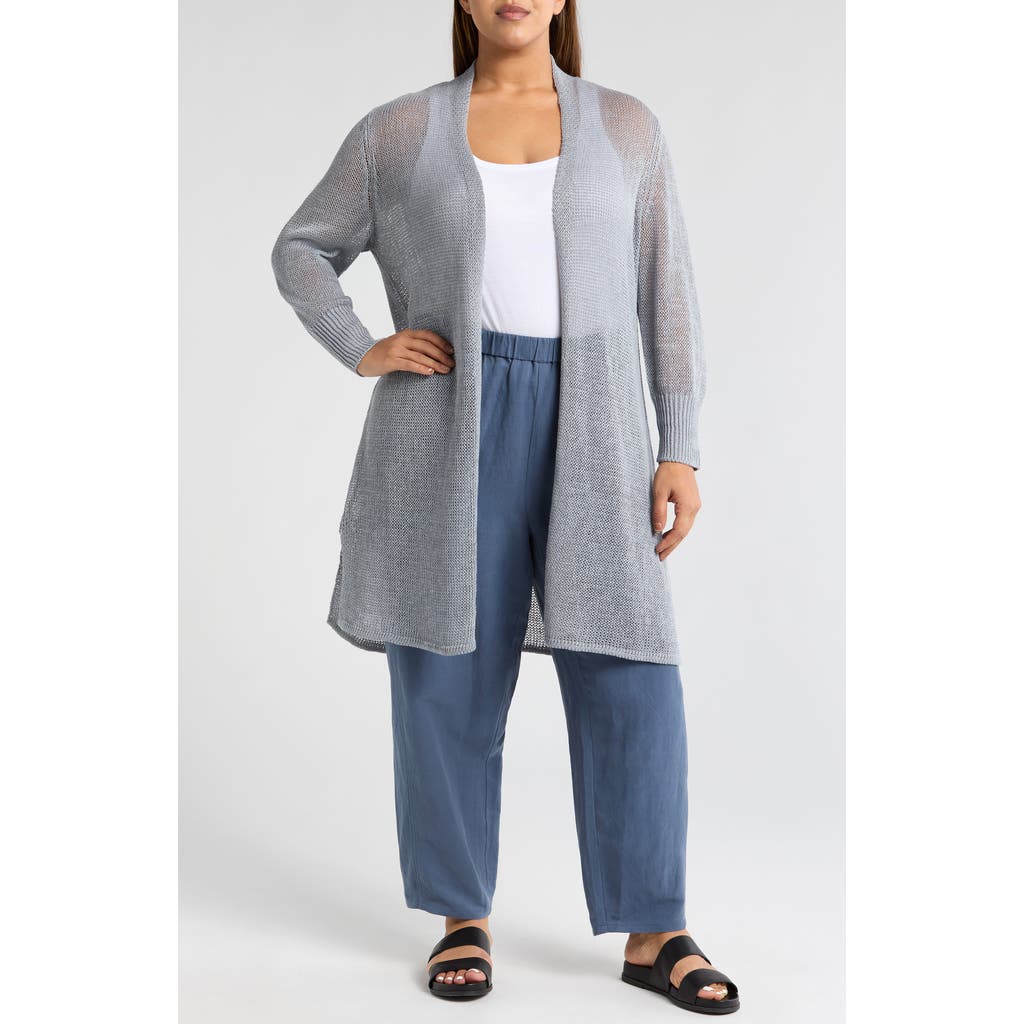 Eileen Fisher Long Organic Linen & Cotton Cardigan