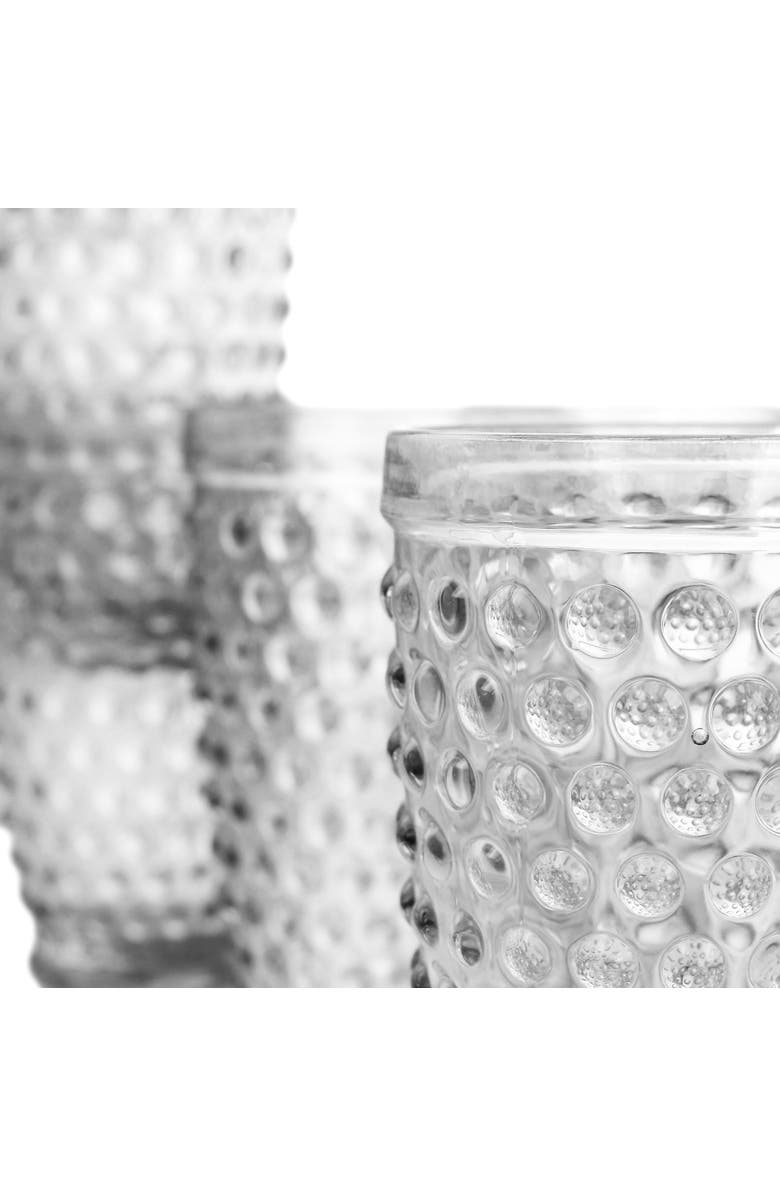 MARTHA STEWART 6 Piece Hobnail Handmade Glass Tumbler Set, Alternate, color, Clear