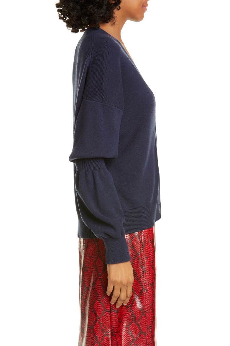 Double Cuff Cardigan, Alternate, color, NAVY