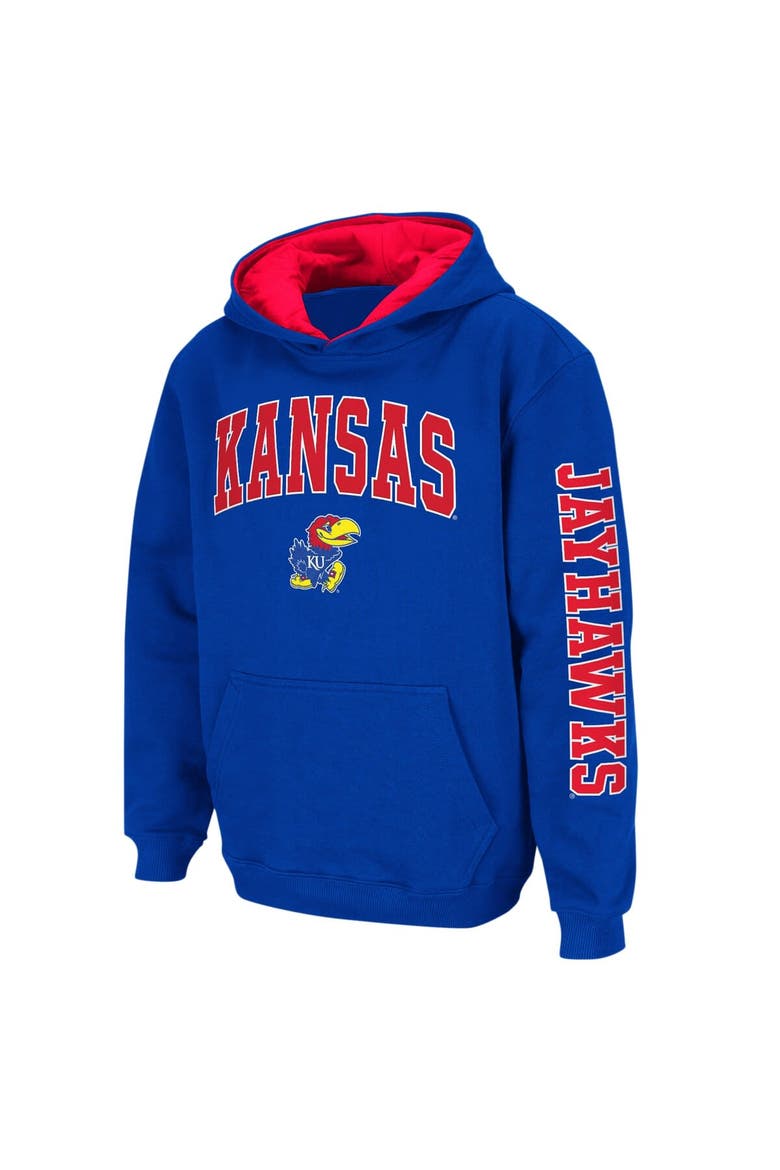Youth Colosseum Royal Kansas Jayhawks 2-Hit Team Pullover Hoodie, Alternate, color, Royal