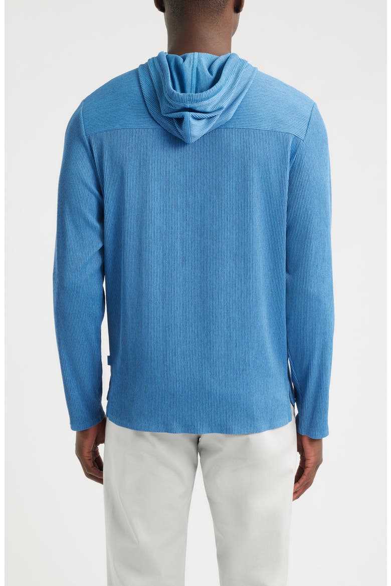 Hoppin Heather Stretch Rib Knit Hoodie, Alternate, color, HEATHER SAILOR