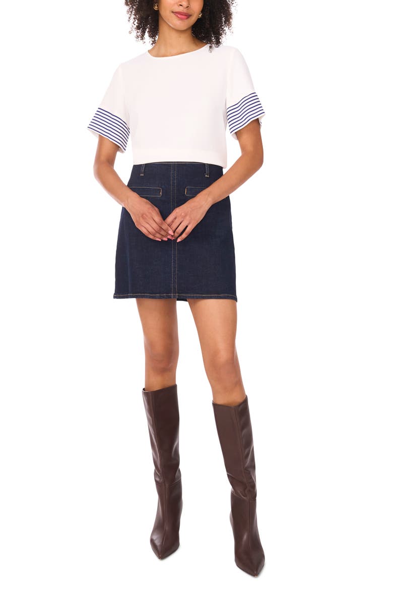 Stripe Sleeve Top, Alternate, color, NEW IVORY