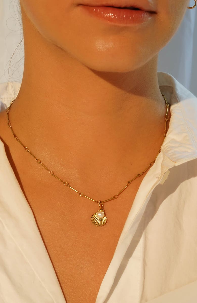KOZAKH Shell Freshwater Pearl Charm, Alternate, color, Gold